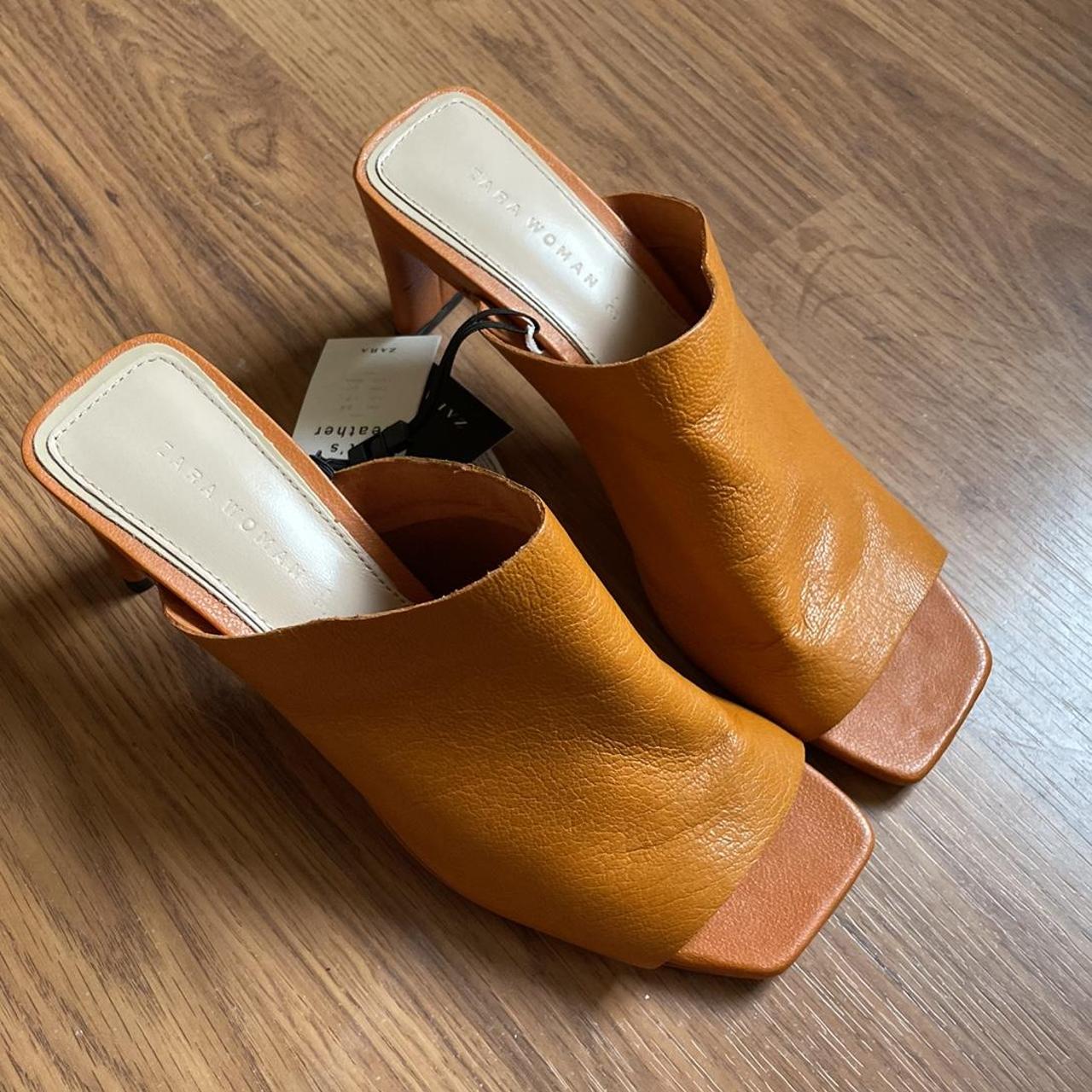 Orange mules zara hot sale