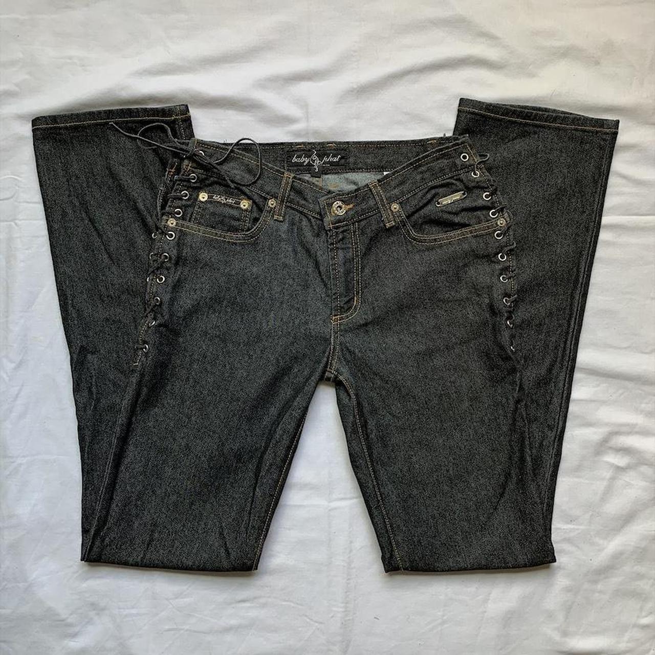 Baby Phat Women's Black and Grey Jeans | Depop