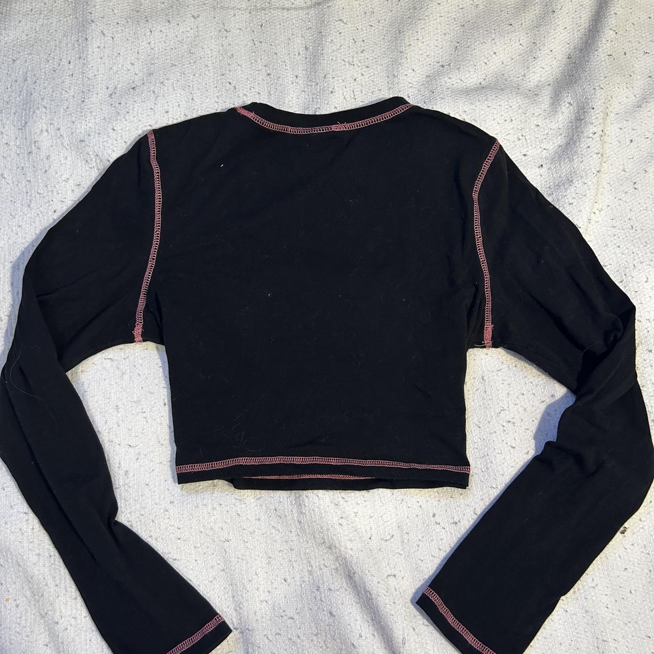 Women S Pink And Black Crop Top Depop