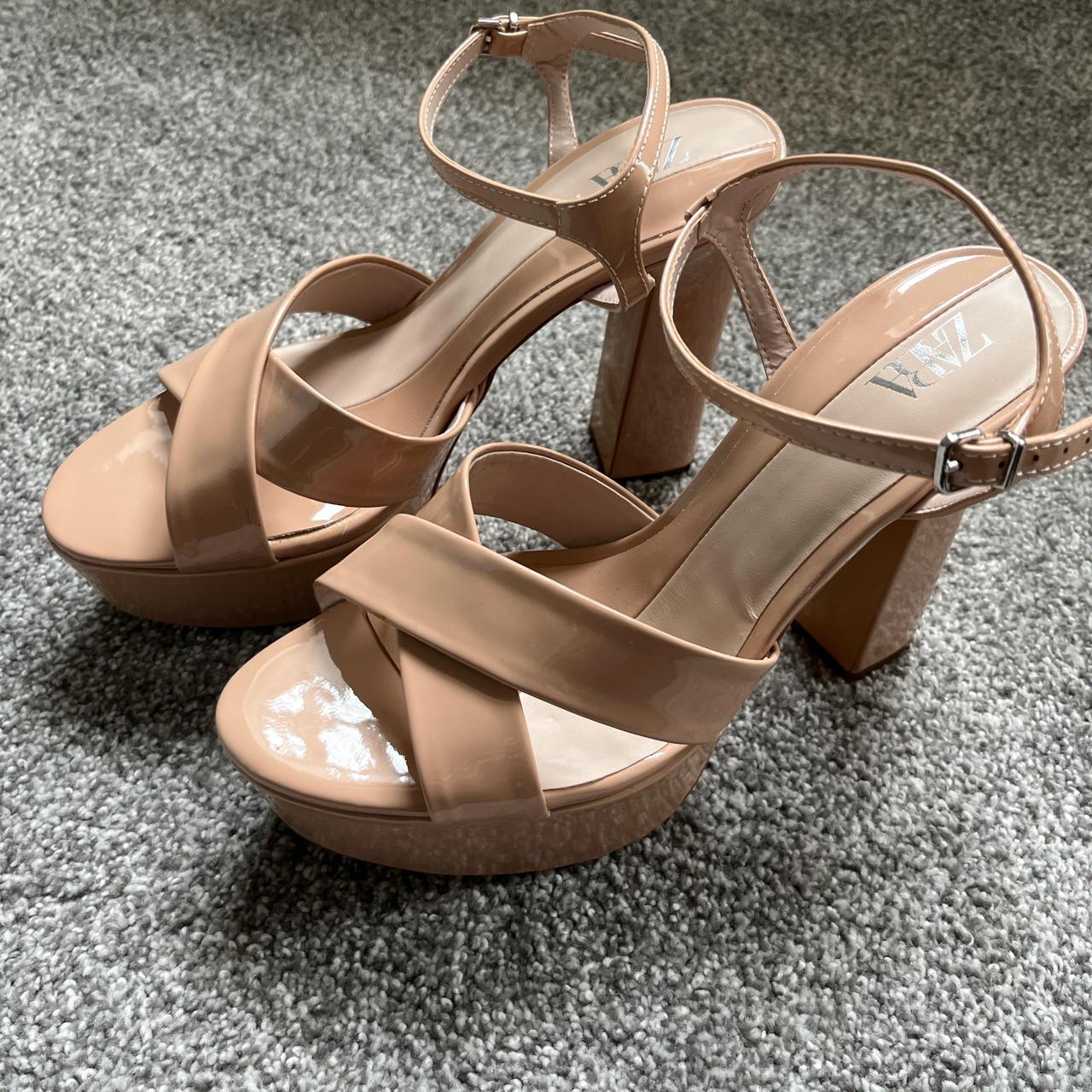 Retailer ZARA Beige Platform Sandals