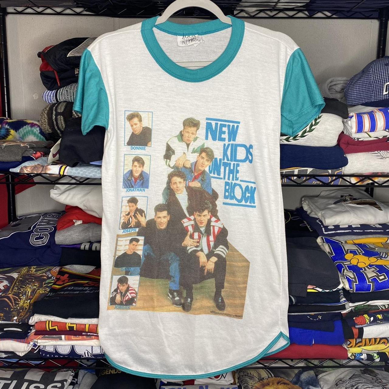 Vintage 90s New Kids On The Block Graphic Shirt Size... - Depop