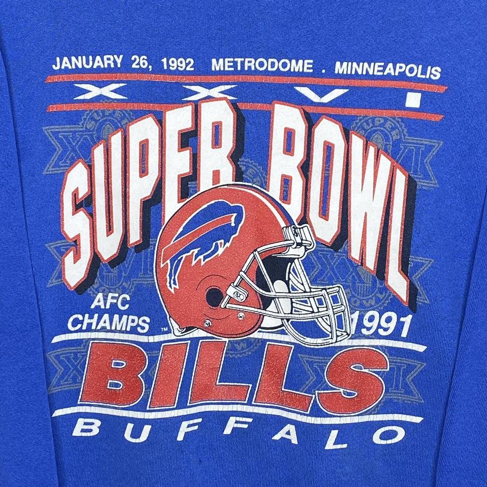 Vtg 1991 NFL Buffalo Bills Super Bowl XXV White - Depop