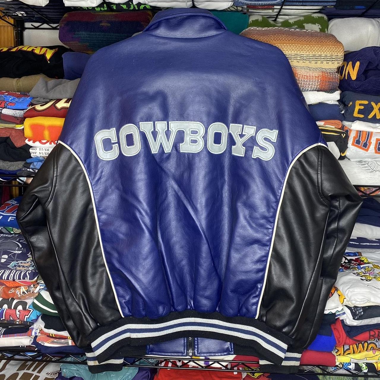 VINTAGE NFL G-III DALLAS COWBOYS FAUX LEATHER BOMBER - Depop