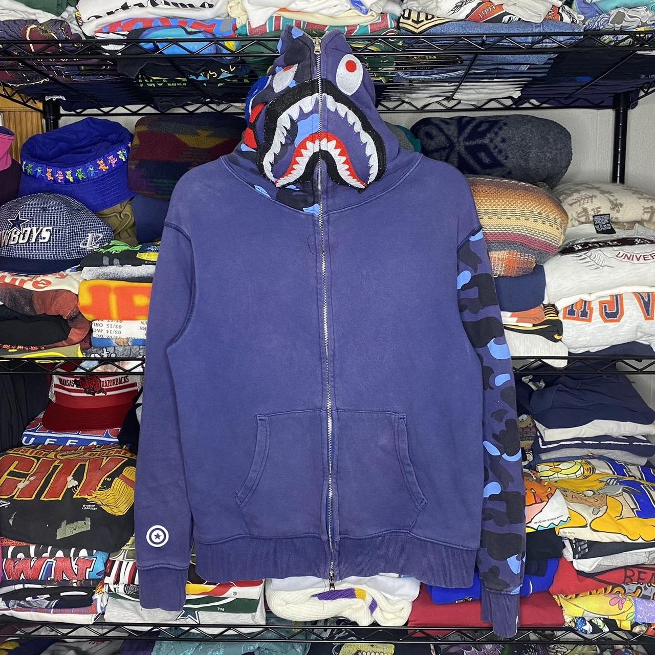 Bape hoodie half 2025 blue half purple