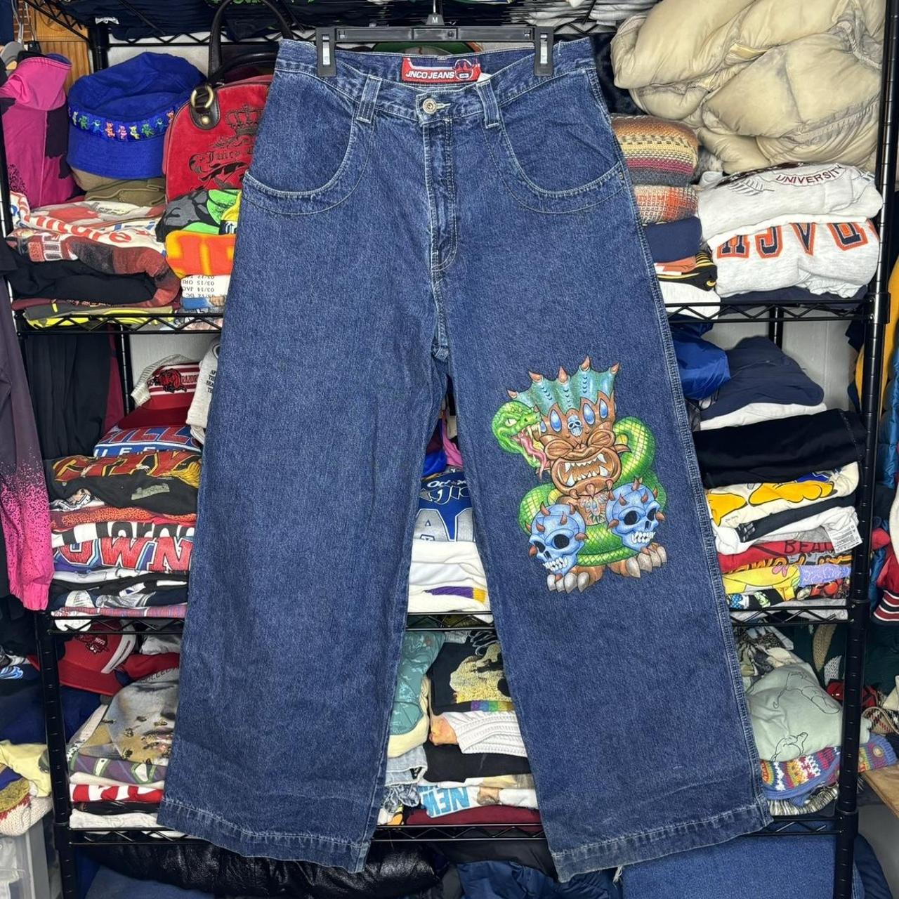 Vintage Y K Jnco Jeans Skateboarding Tiki Snake Wide Depop