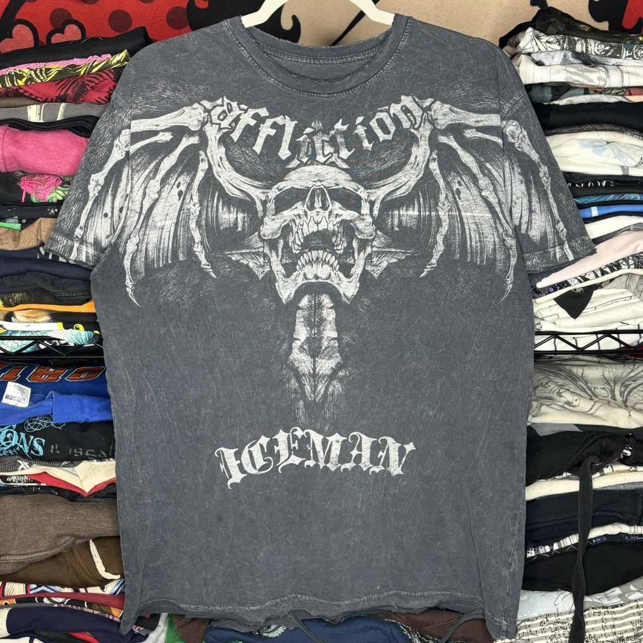 Affliction Y2K Winged Skull “Ice Man” Chuck Liddell... - Depop