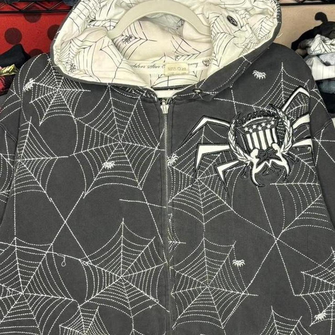 SPIDERWEB HOODED JACKET SILVER GRAY Lサイズ