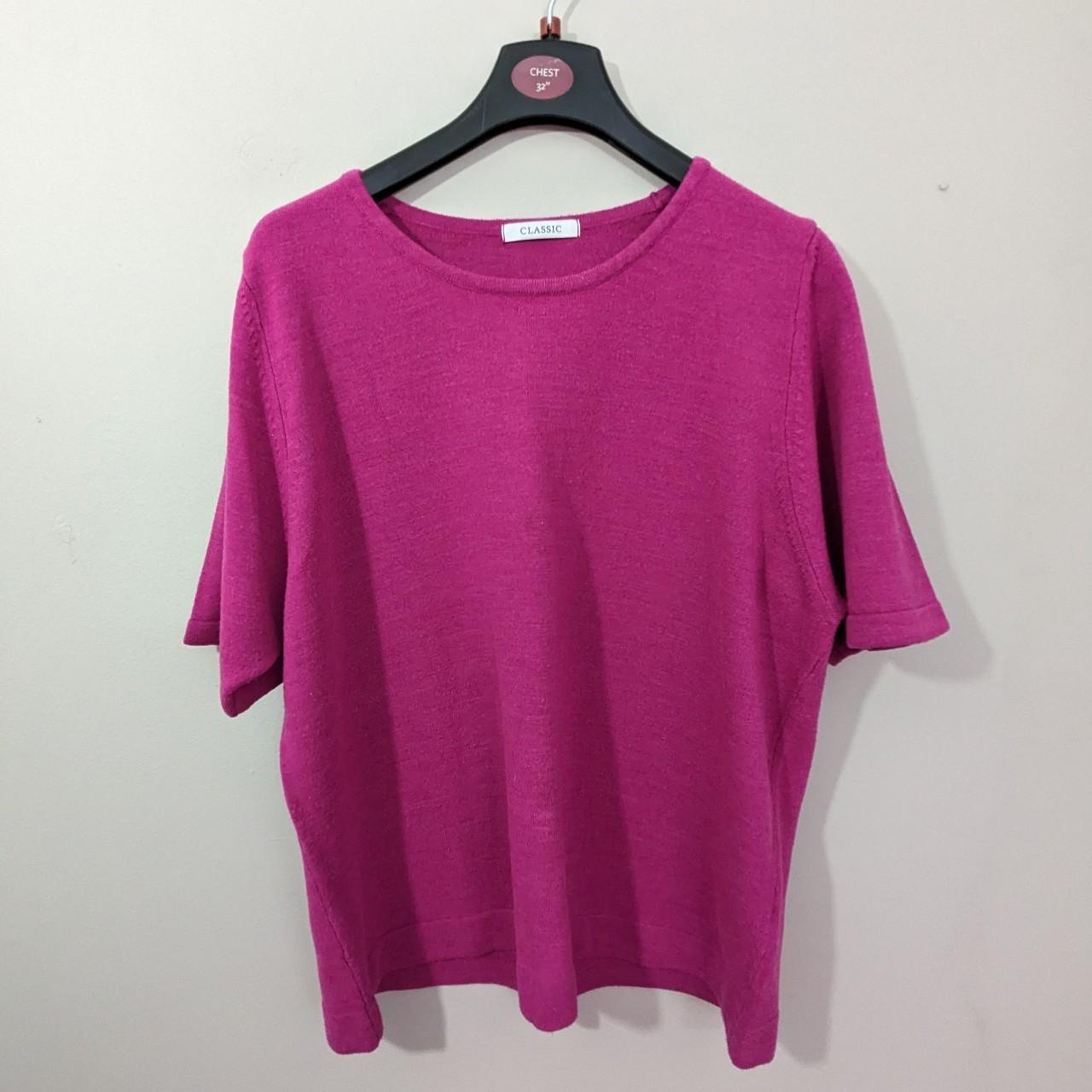 Retro Classic Marks and Spencer Fuchsia Pink Knitted... - Depop