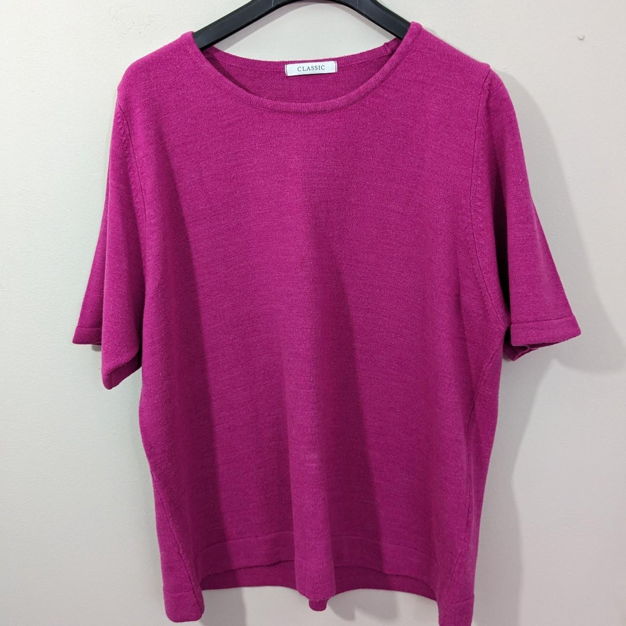 Retro Classic Marks and Spencer Fuchsia Pink Knitted... - Depop