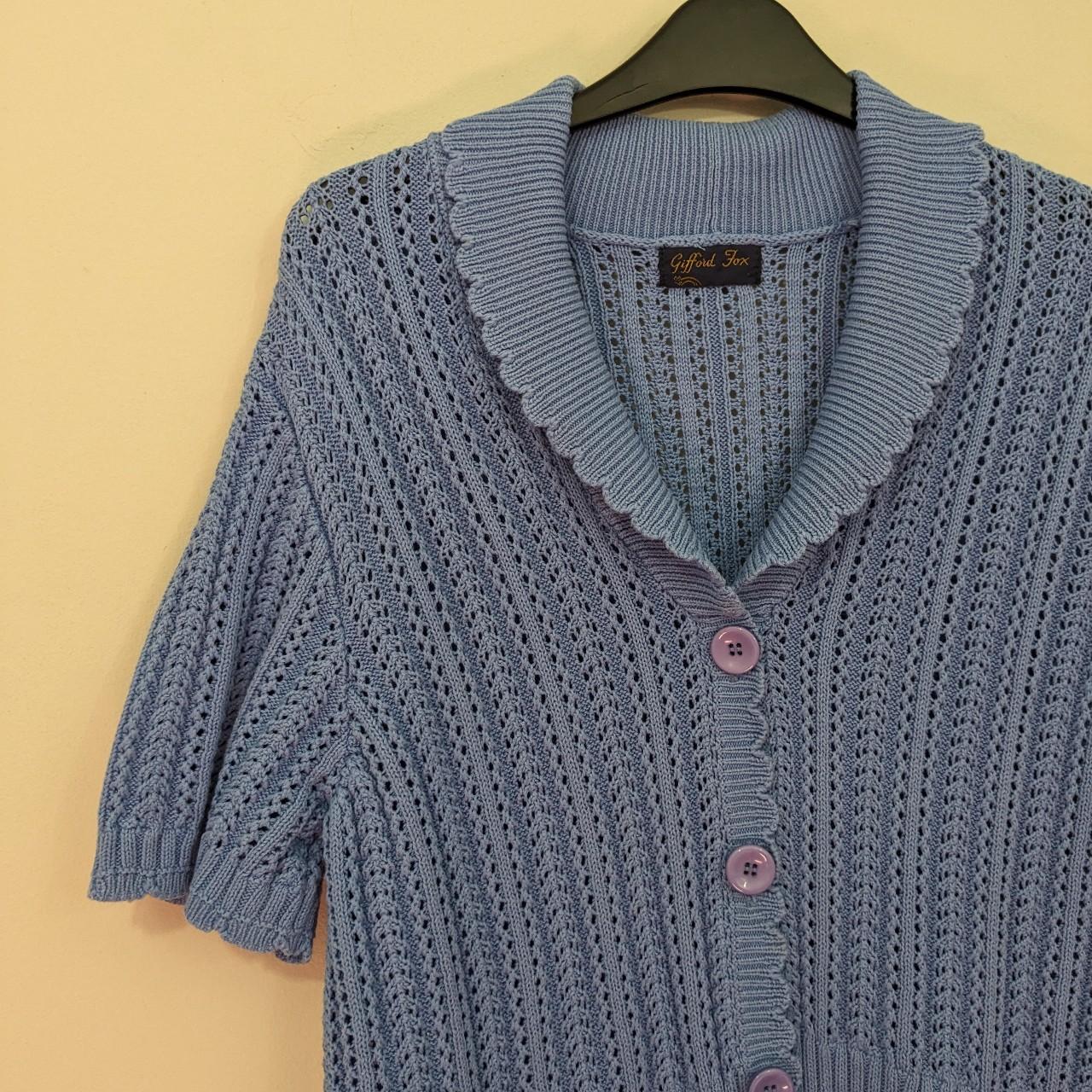 Vintage Gifford Fox Powder Blue Knitted Short... - Depop