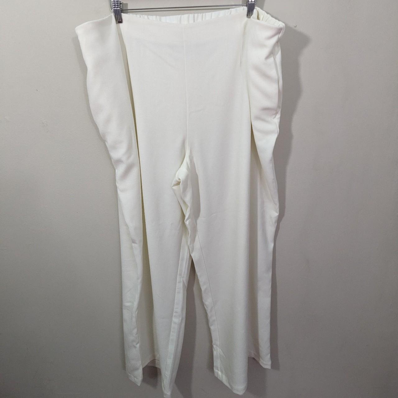 Size 28 Vintage Damart Off-White Smart Wide Leg... - Depop