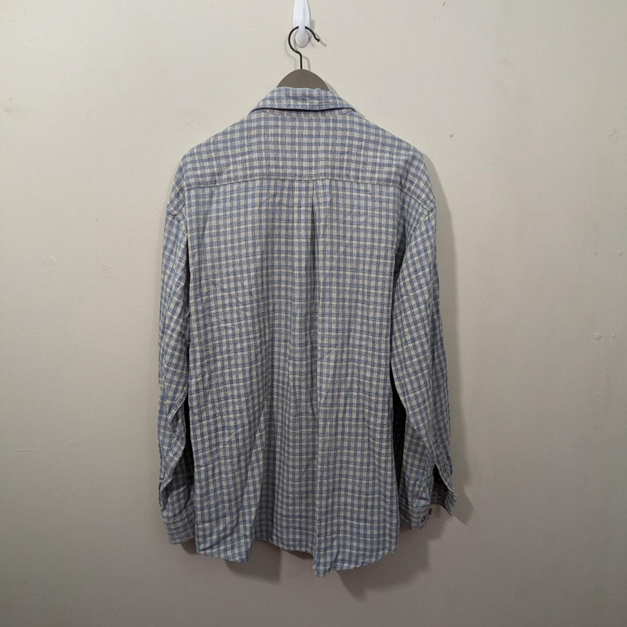 Vintage Size Large St. Michael Blue Checked Shirt -... - Depop