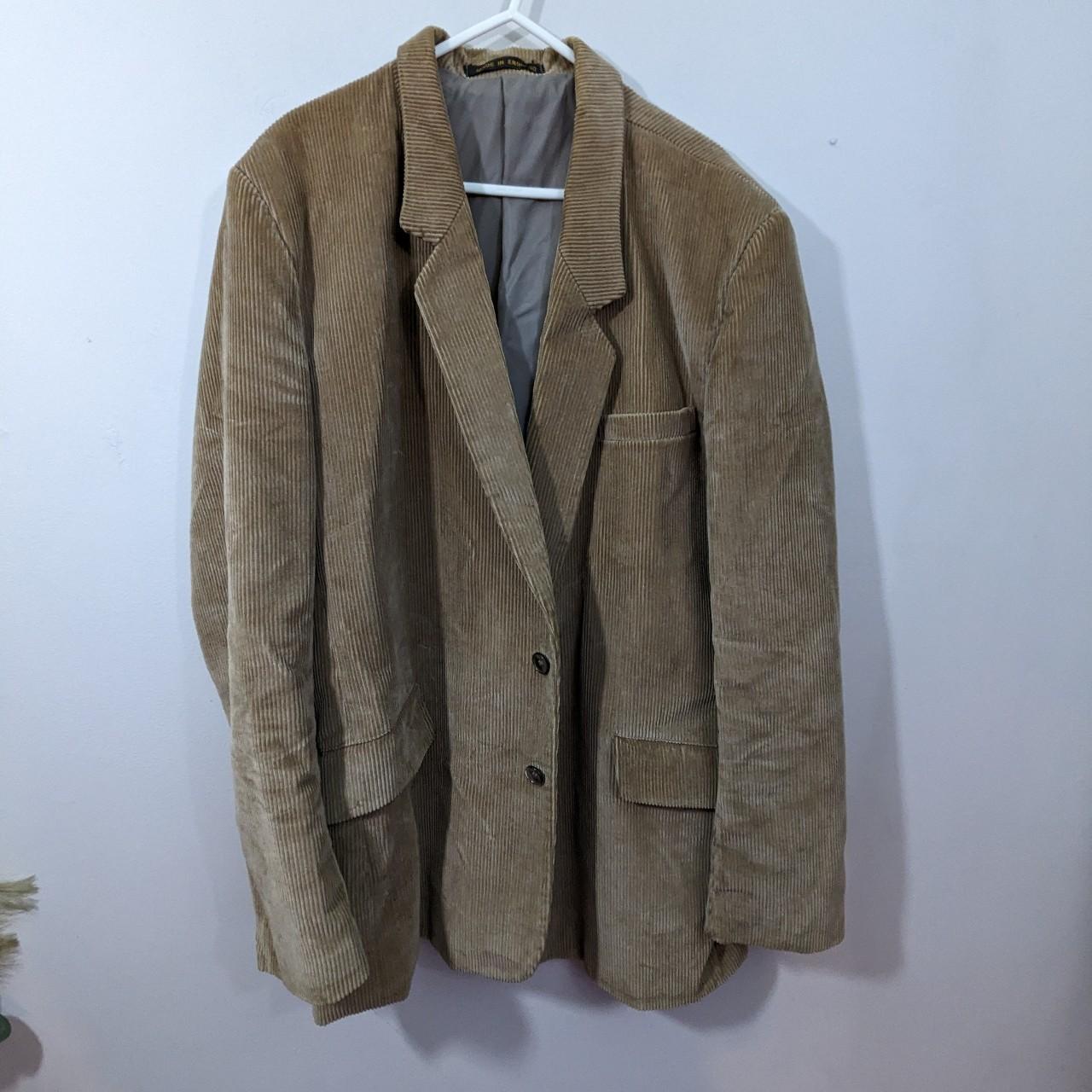 Vintage Beige Cord Blazer - Suit Jacket No Labels -... - Depop