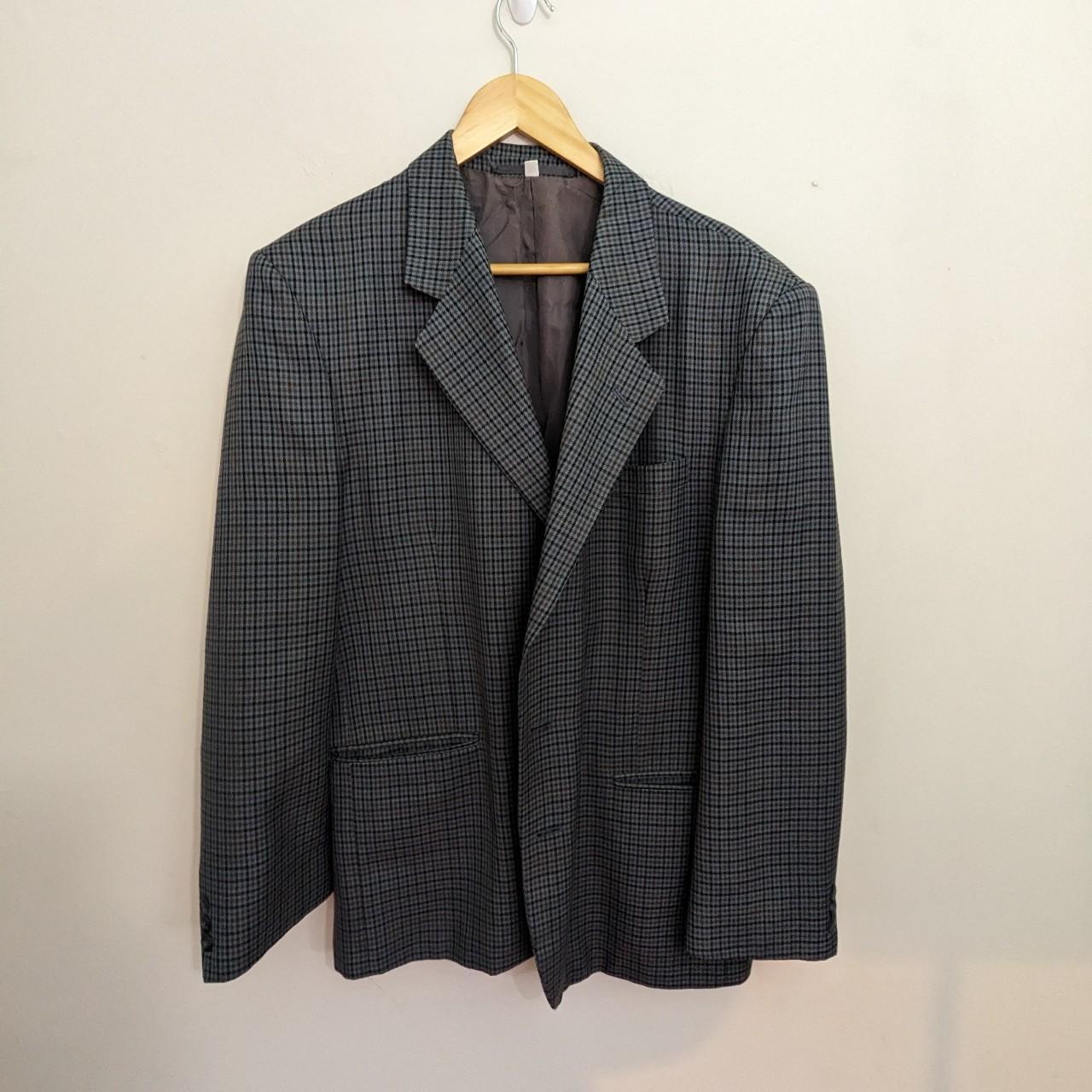 Vintage Suit Jacket / Checked Blazer Size 44