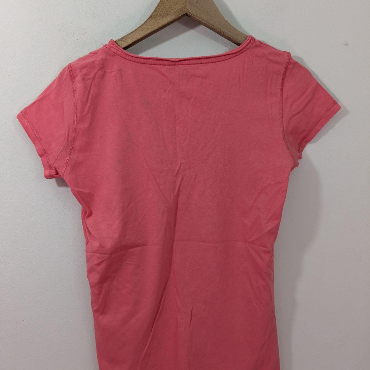 Y2K Fat Face Pink T-Shirt - Size UK 10 Scoop... - Depop