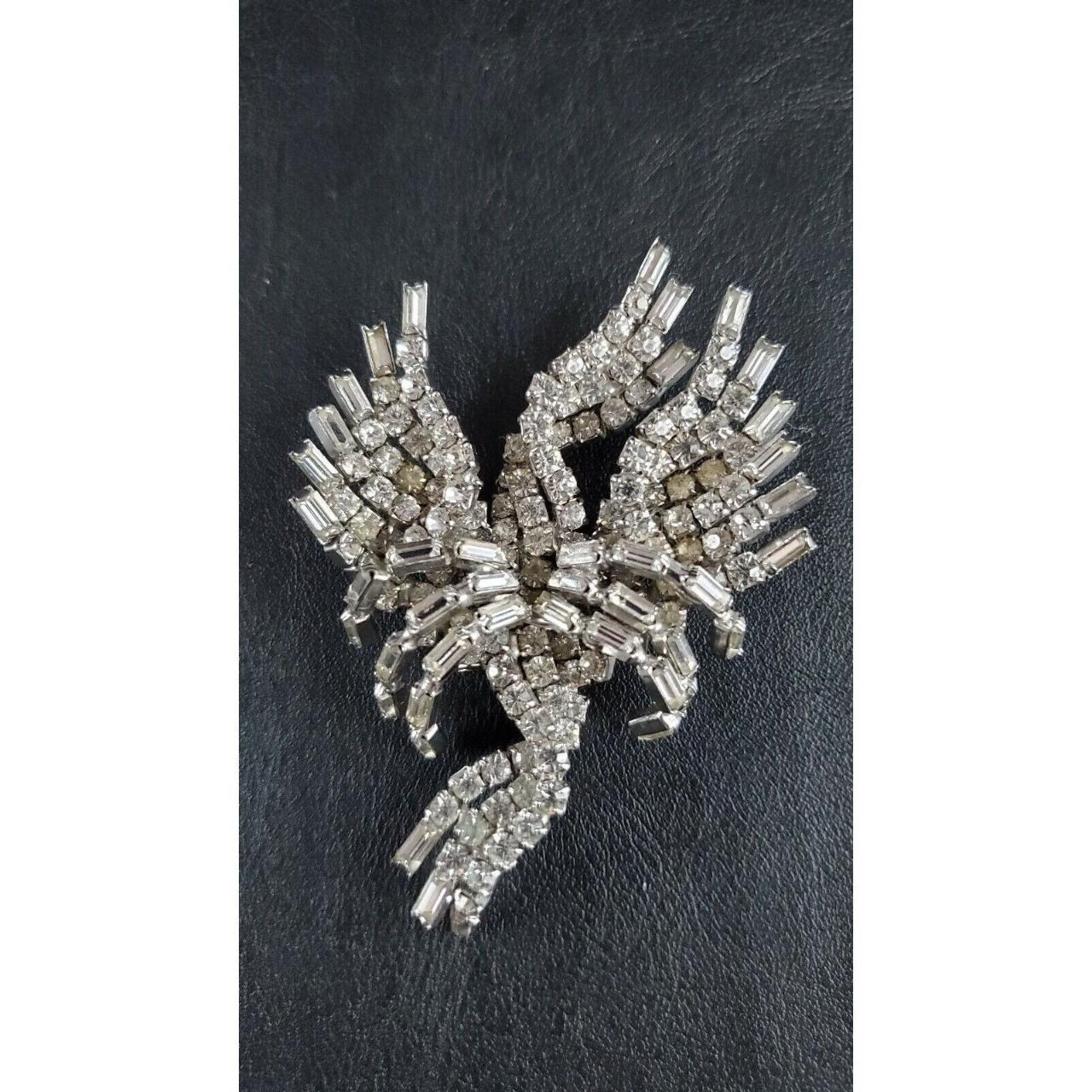 Vintage BALLET Signed store Crystal Rhinestone Clear Scorpion Pin Brooch Jewelry