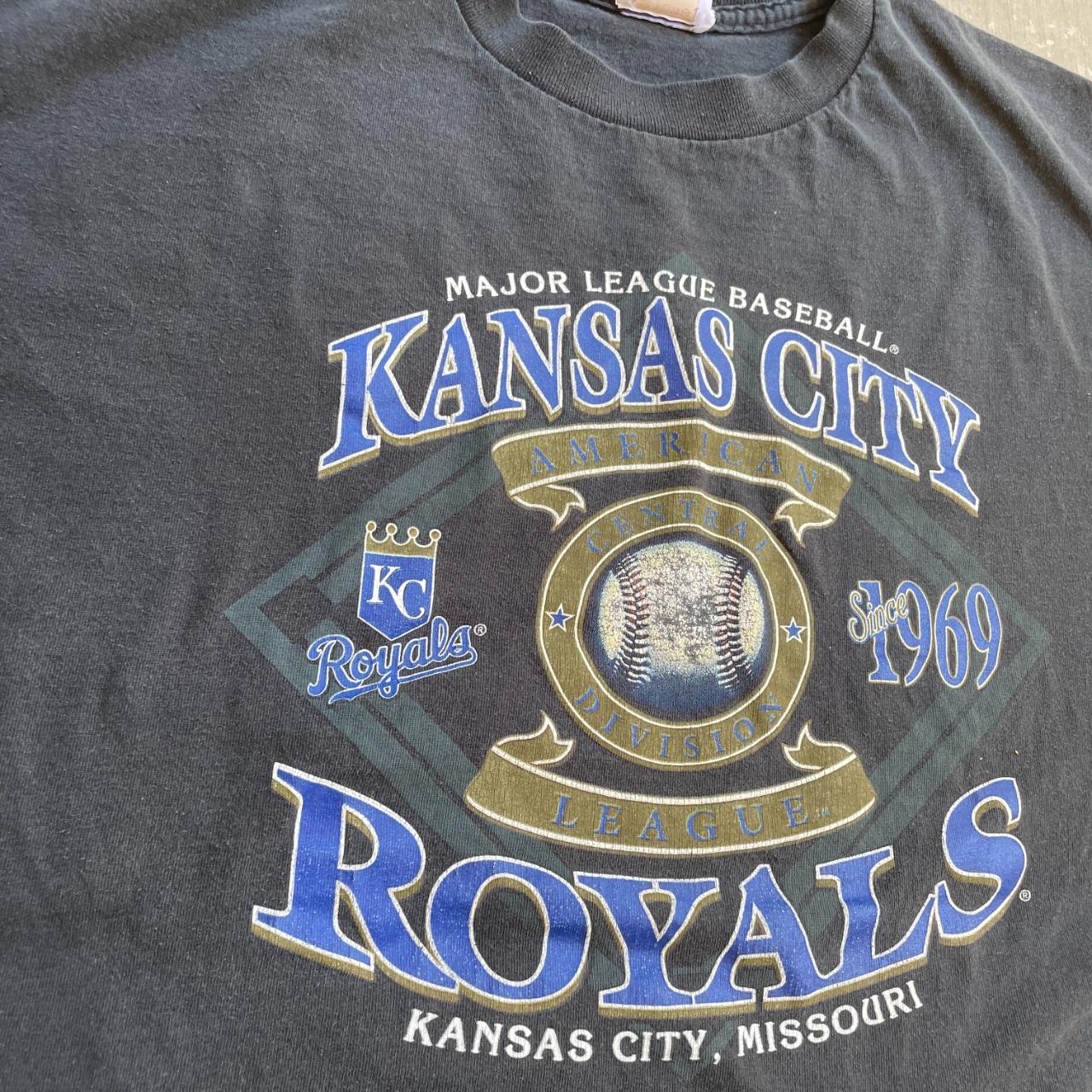 Vintage 90s Kansas City Royals big graphic t shirt. - Depop