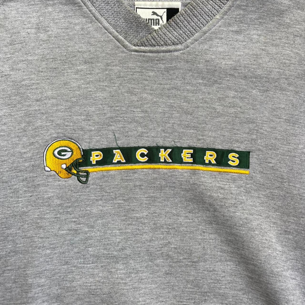 Vintage Packers Sweatshirt Grey Cotton Crewneck Puma - Depop