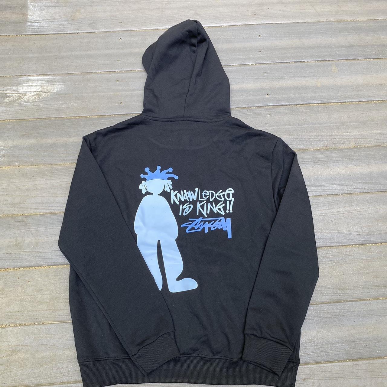 KAWS X STÜSSY HOODIE “KNOWLEDGE IS KING”COLLAB... - Depop