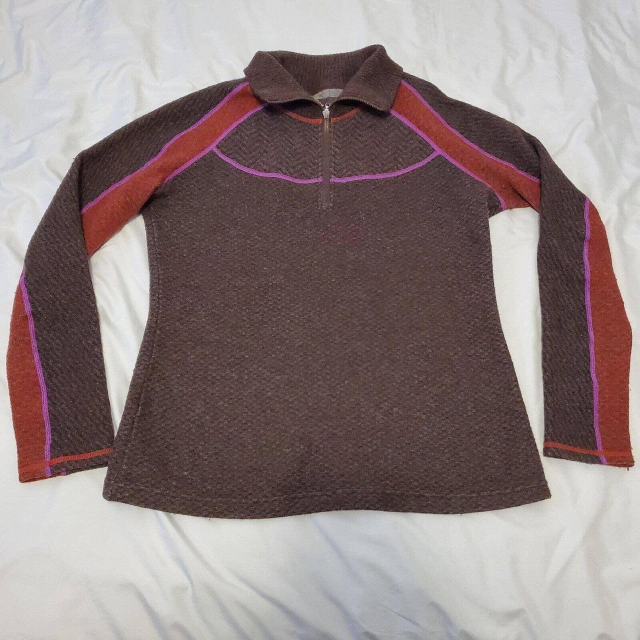 PrAna Womens 1/4 Zip Long Sleeve Wool Blend Sweater... - Depop