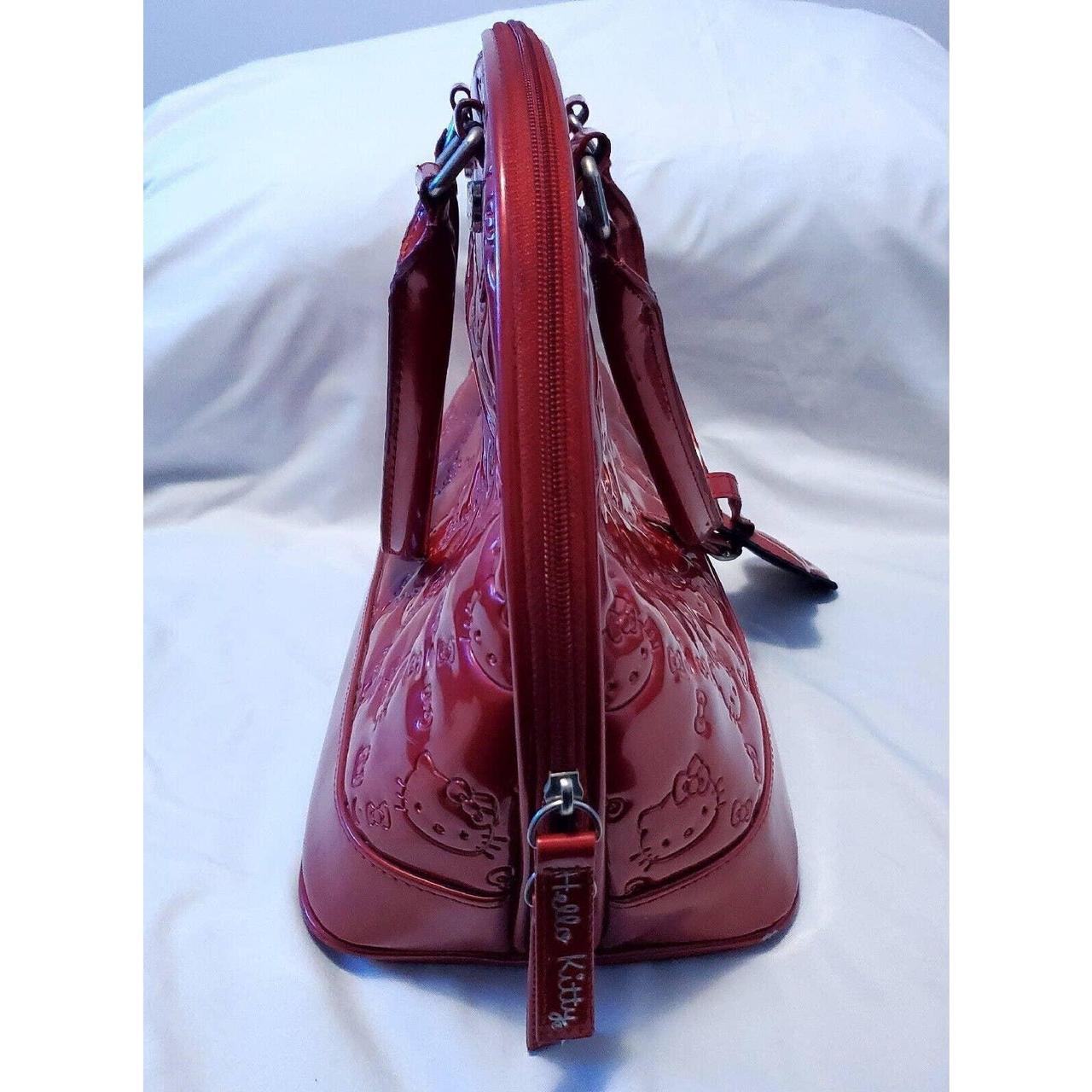 hello kitty burgundy embossed handbag this hello - Depop