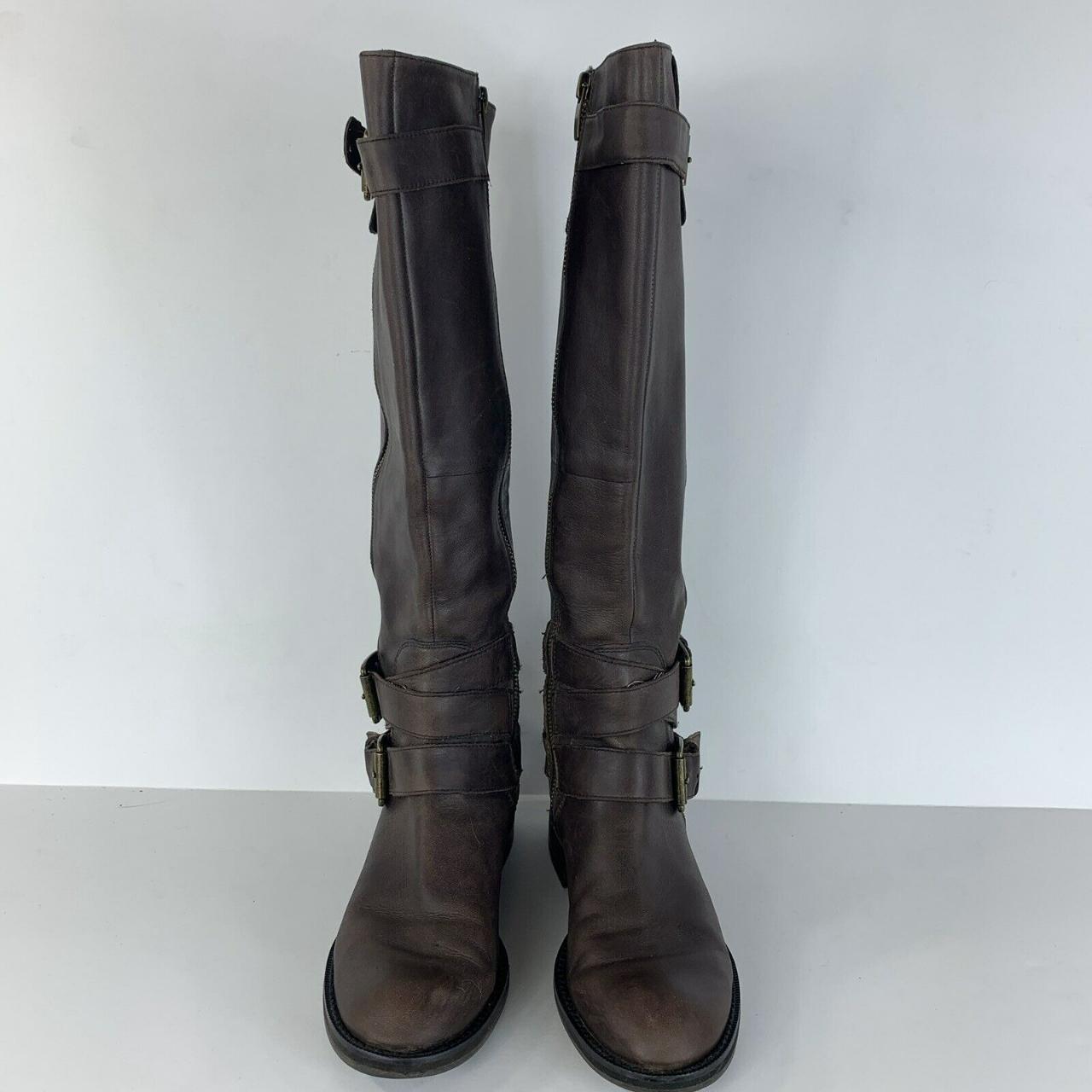 Enzo Angiolini Saylem Riding Boots Brown Leather Zip. Depop