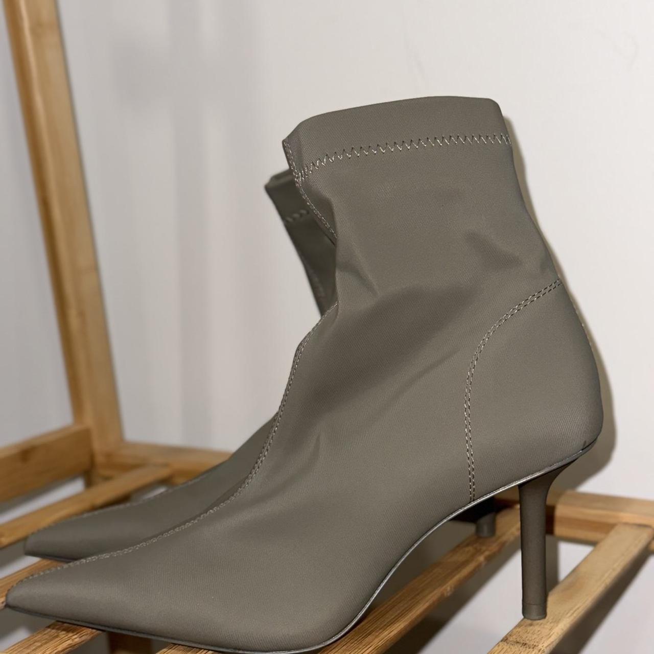Zara high heel stretch fabric ankle boots Depop
