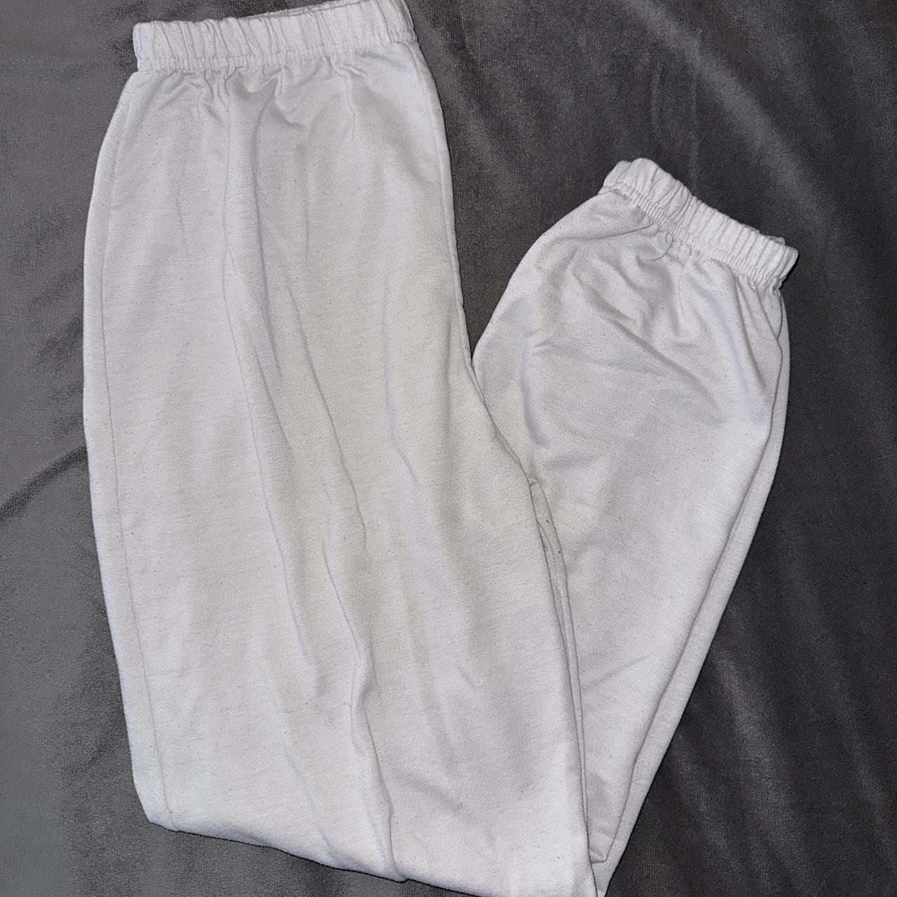 Prettylittlething White High Waisted Sweatpants
