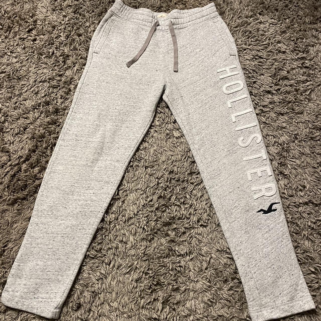 Hollister gray sweatpants Used. Perfect condition. - Depop