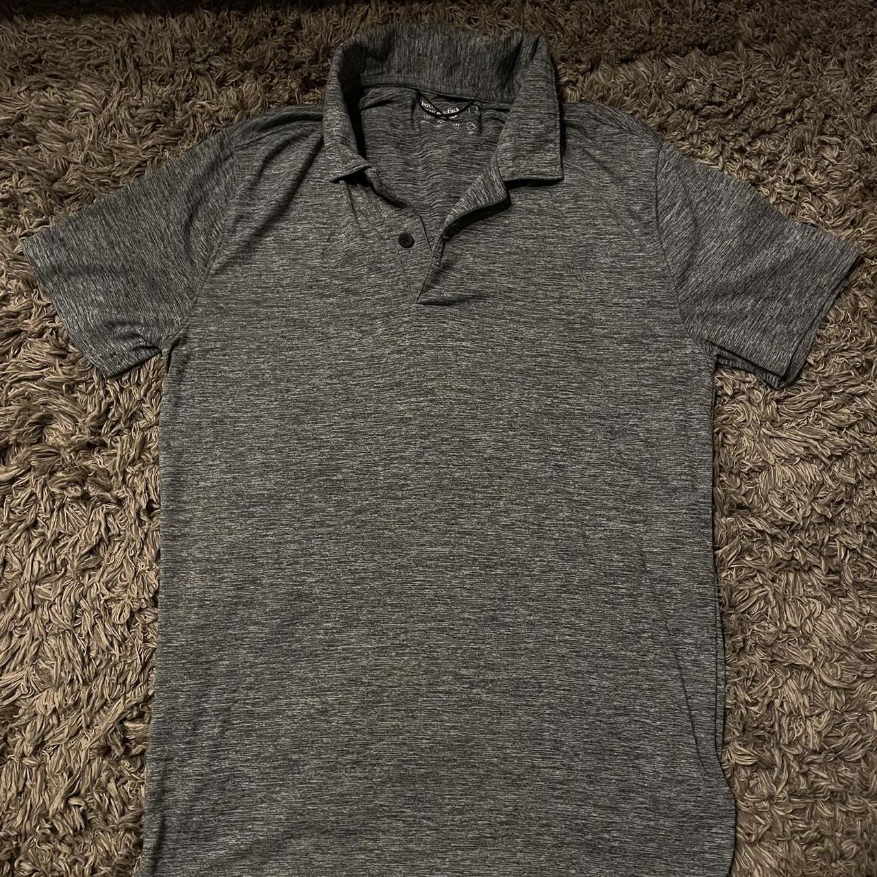 Abercrombie & Fitch dark gray polo Worn once.... - Depop