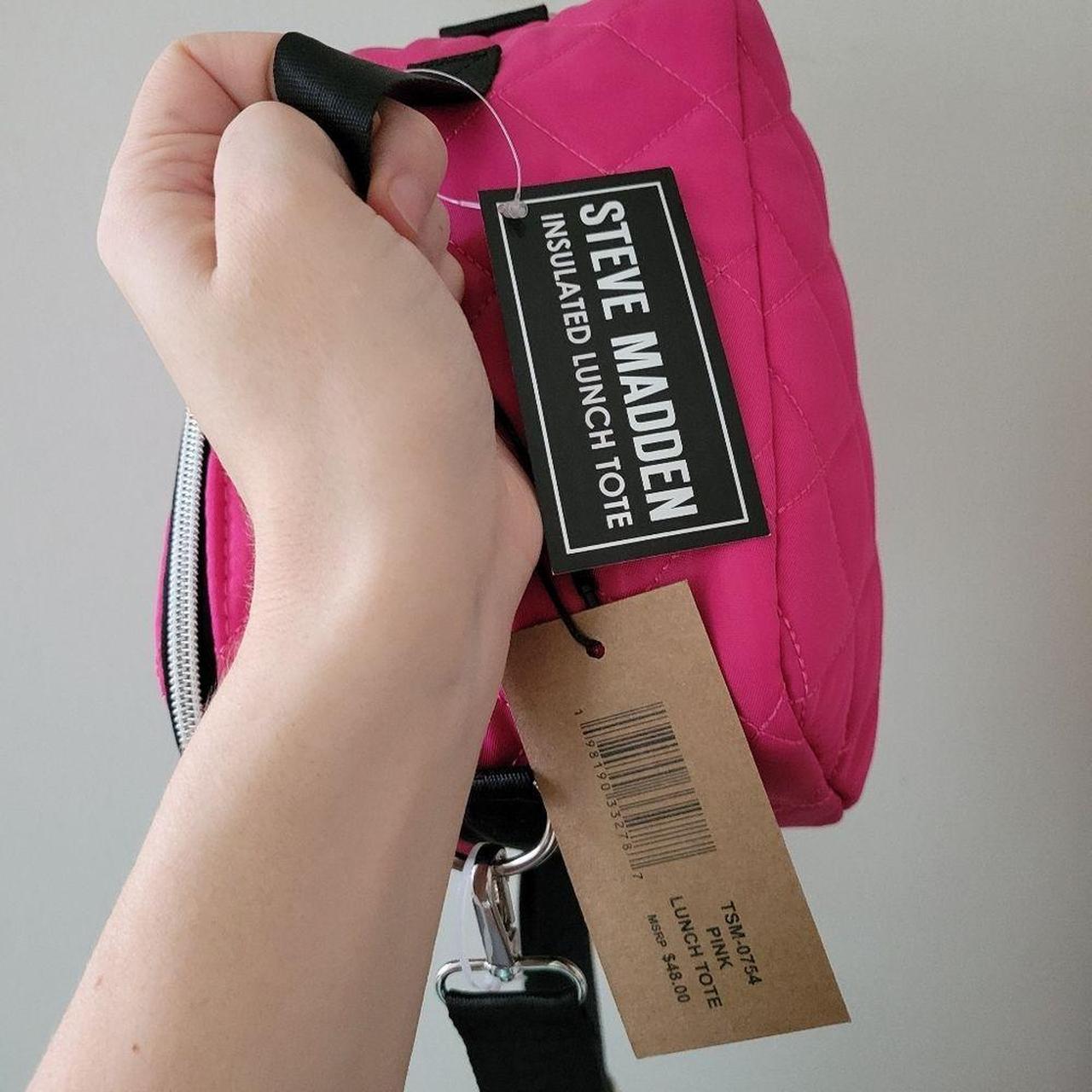 lunch tote from Steve Madden hot pink with black. Depop