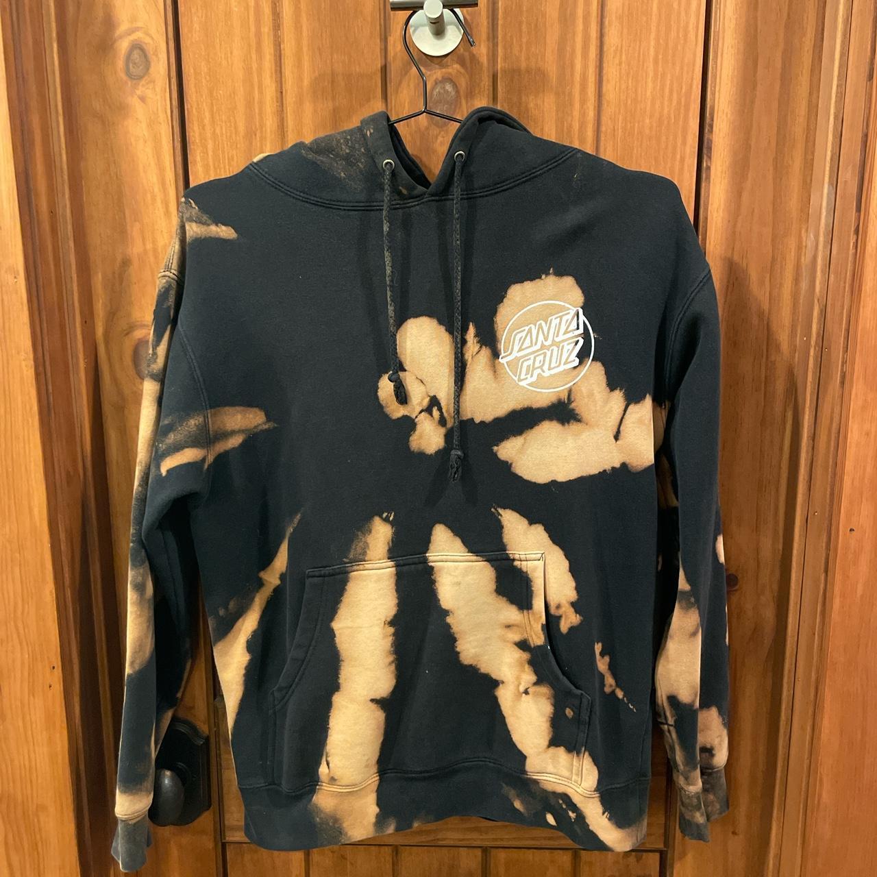 Small Santa Cruz hoodie Black bleached tie dye Depop