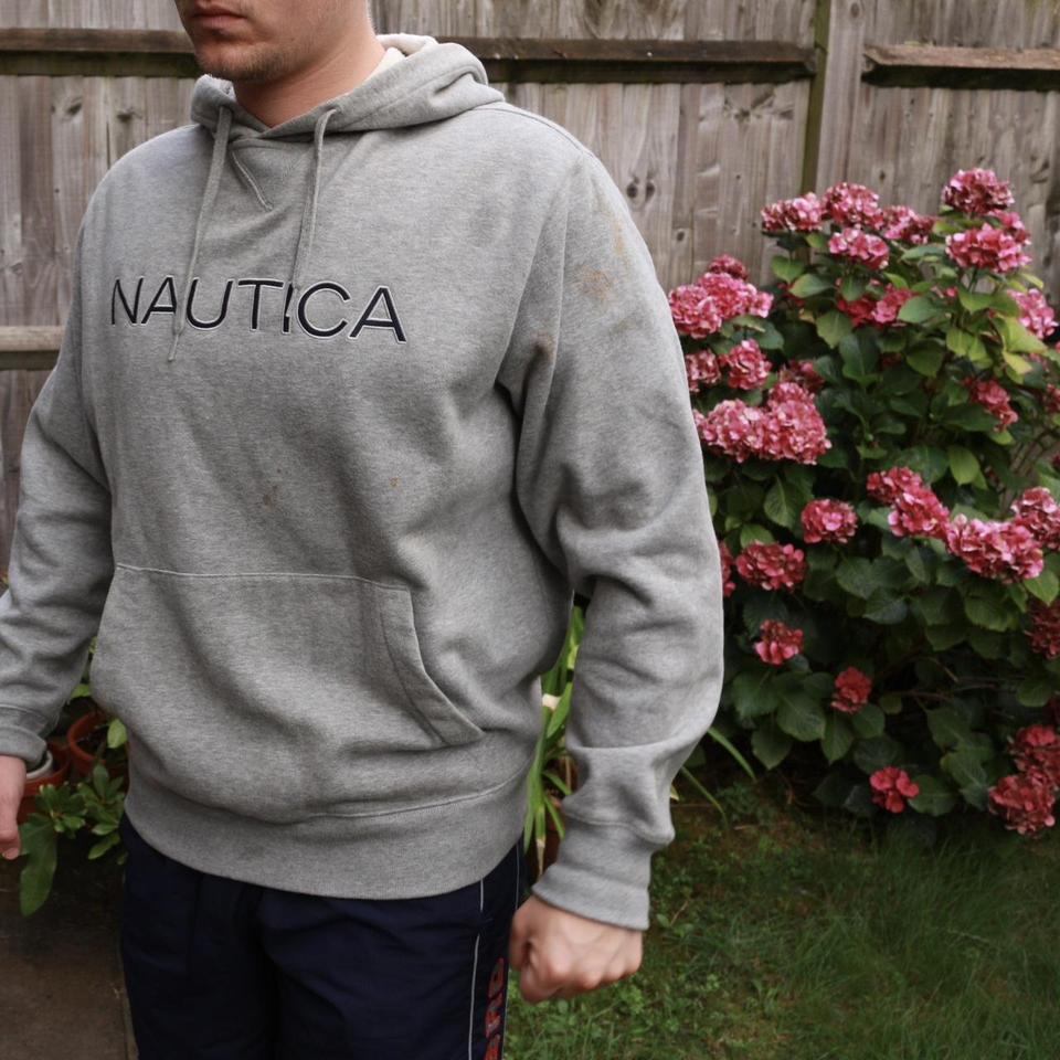 Nautica hoodie Colour Grey Size Depop