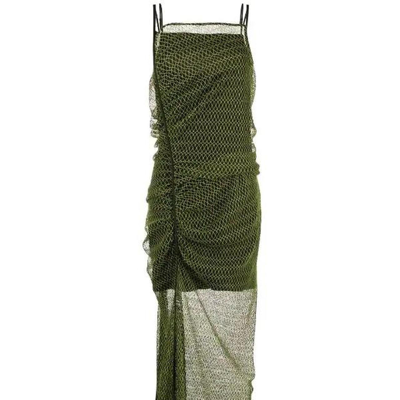 Eckhaus Latta ruched net-overlay dress Size medium | Depop