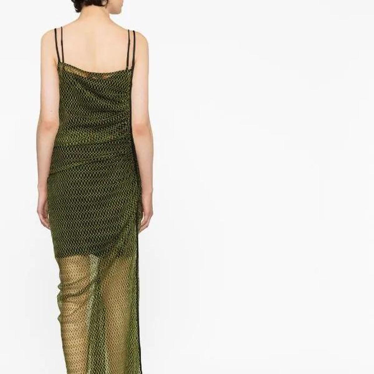 Eckhaus Latta ruched net-overlay dress Size medium | Depop