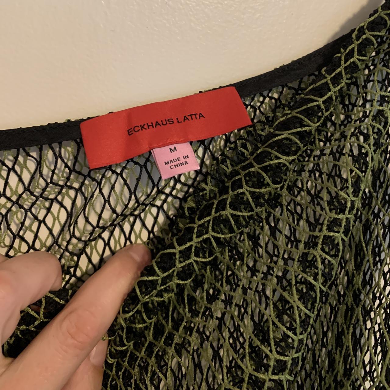 Eckhaus Latta ruched net-overlay dress Size medium | Depop