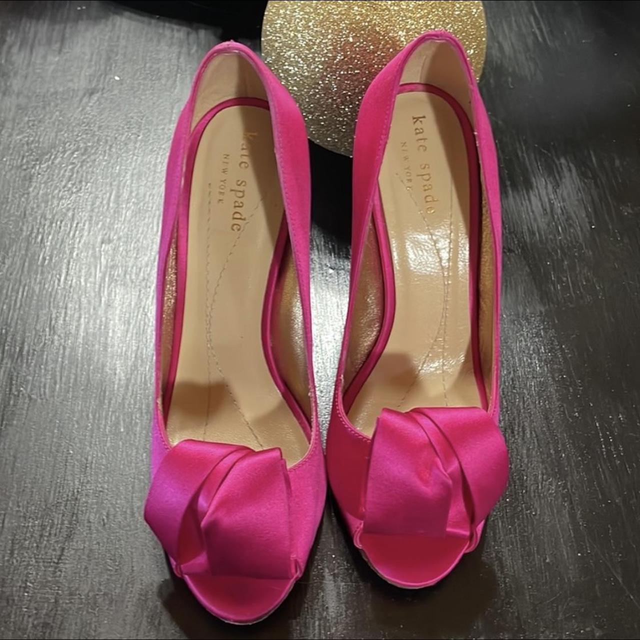 Kate Spade Magenta Satin Heels Kate Spade Magenta... - Depop