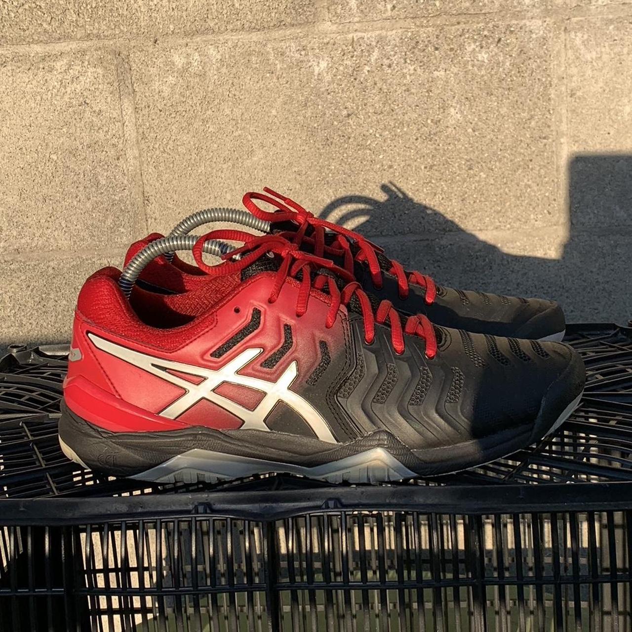 Asics Gel Resolution 7 Red And Black Men s Size 9.5. Depop