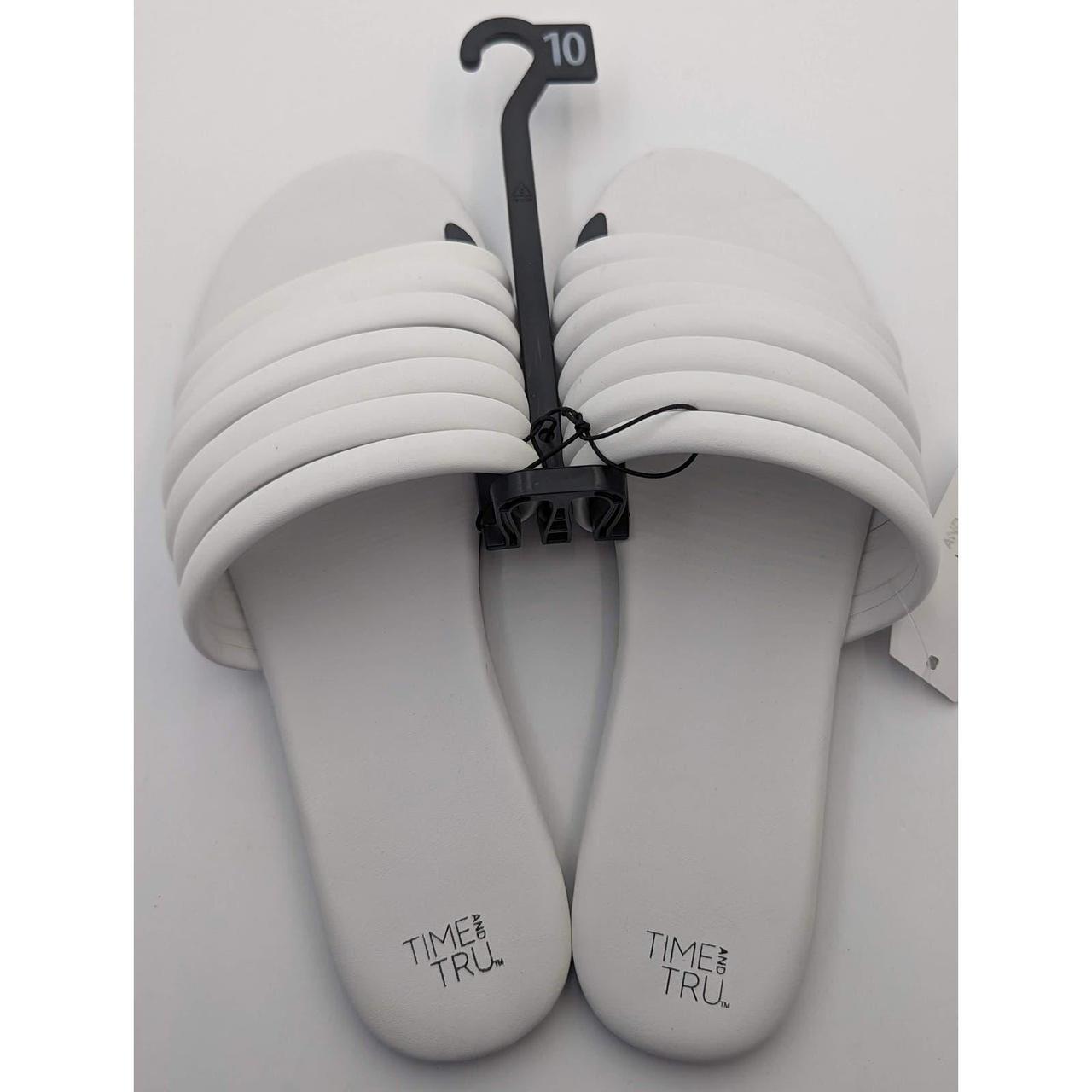 Time and discount tru white sandals