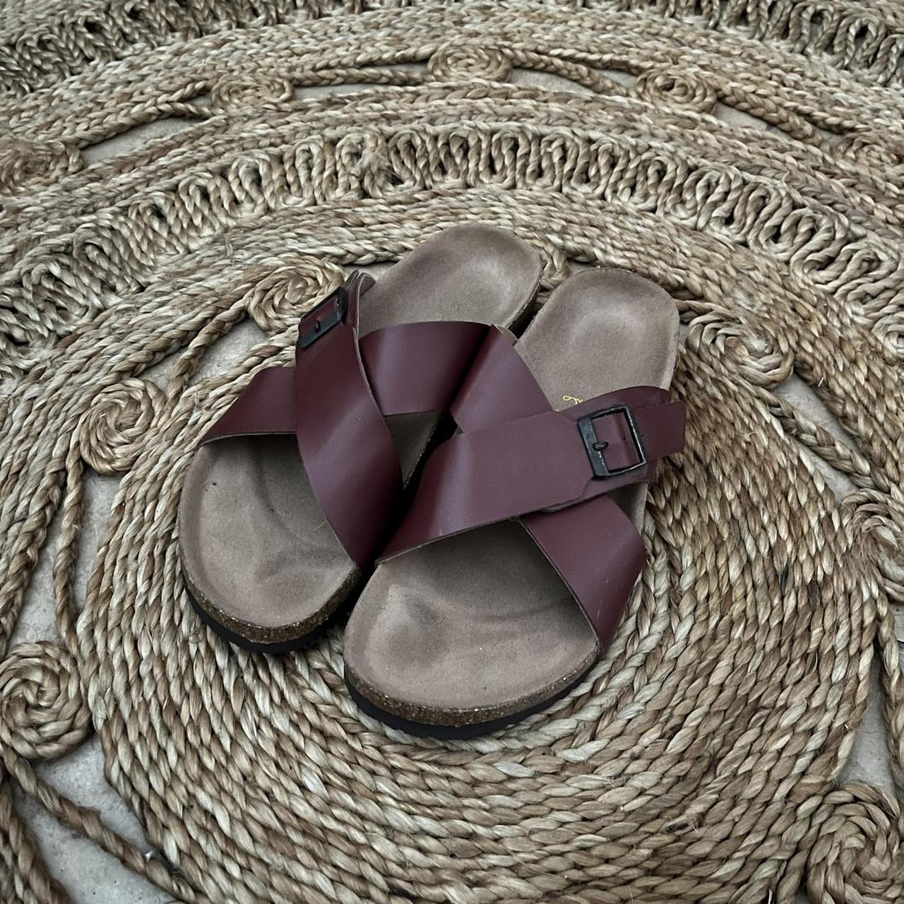 Birkenstock sales sandals burgundy