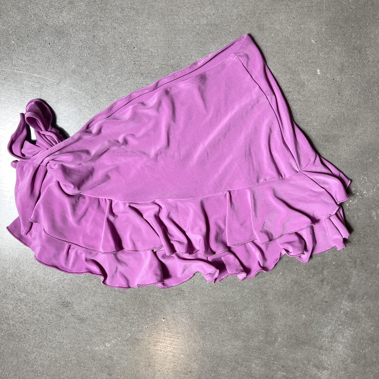 Purple ruffle layered asymmetrical mini skirt The... - Depop