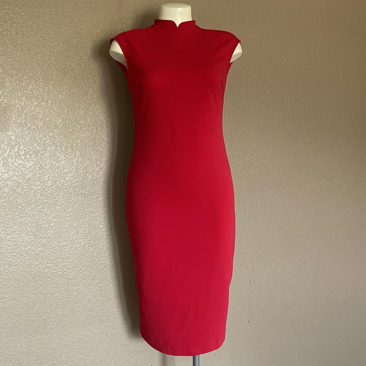 Zara red cutout dress size 8 #red #cutout #bodycon - Depop