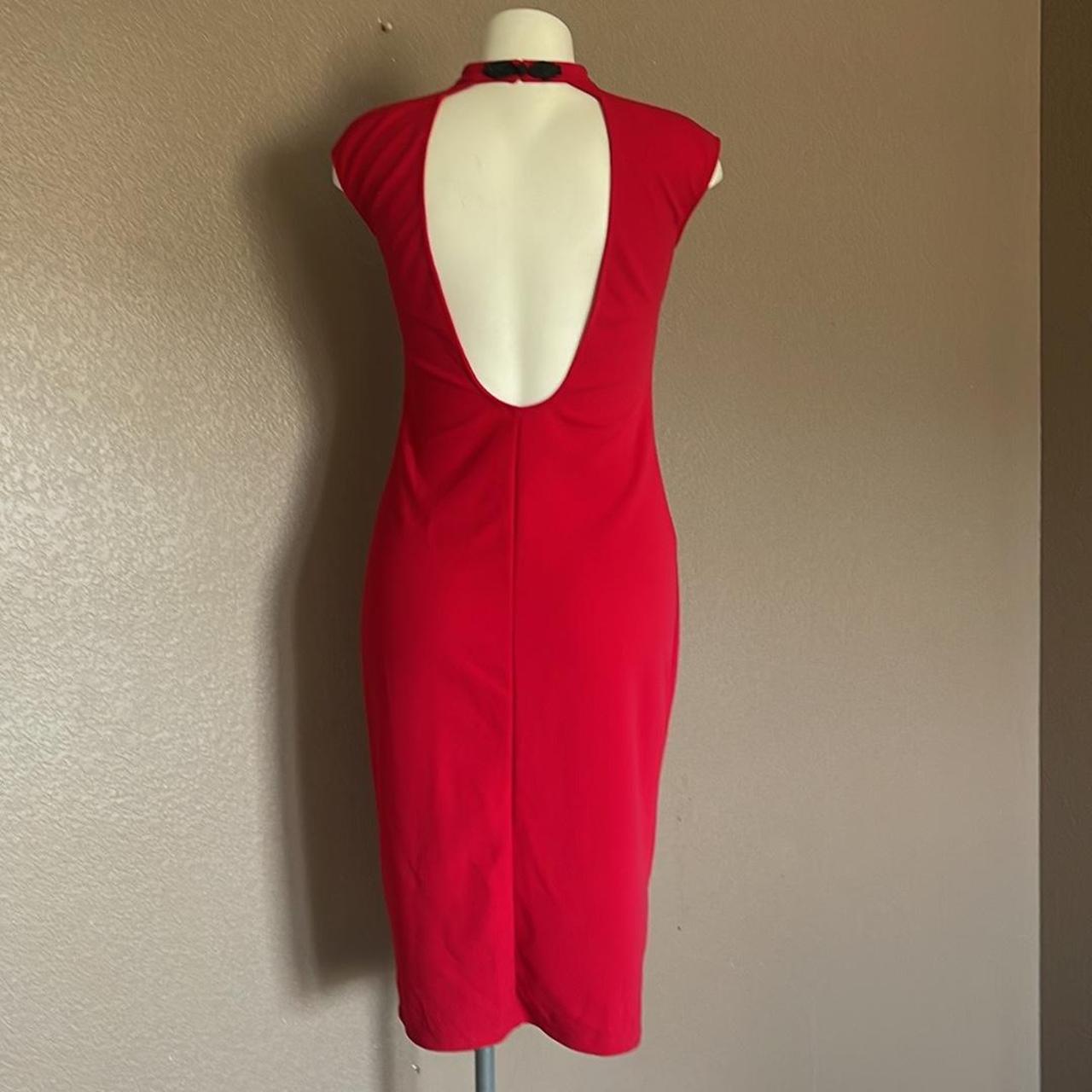 Zara red cutout dress size 8 #red #cutout #bodycon - Depop