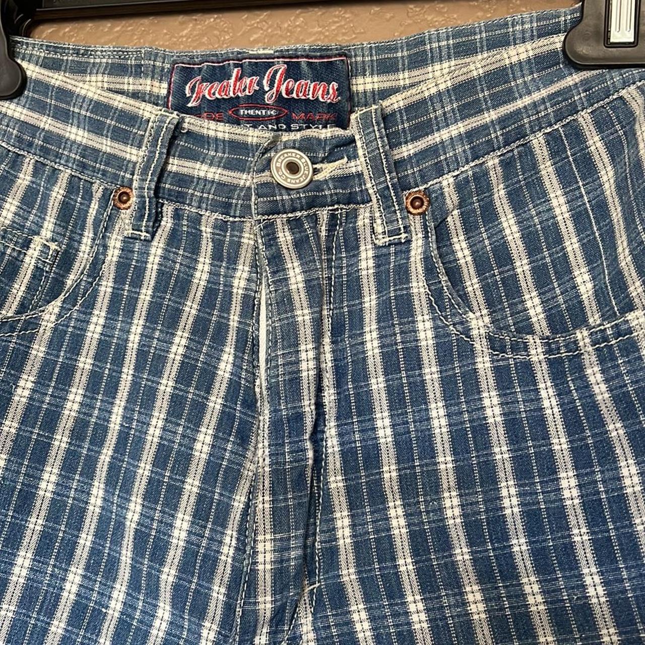 Vintage Breaker blue Jeans plaid blue high waist... Depop