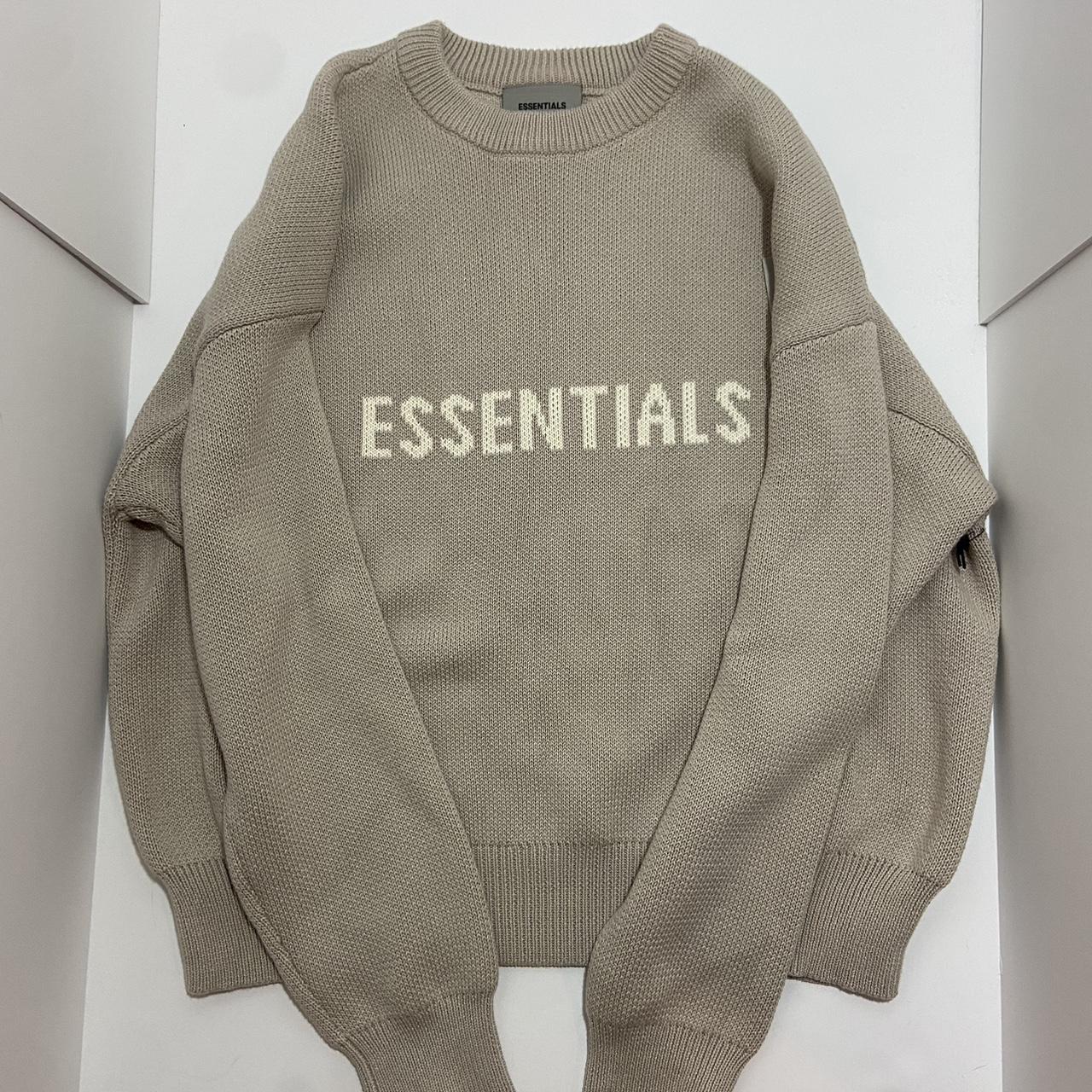 Essentials Men's Cream Jumper Depop