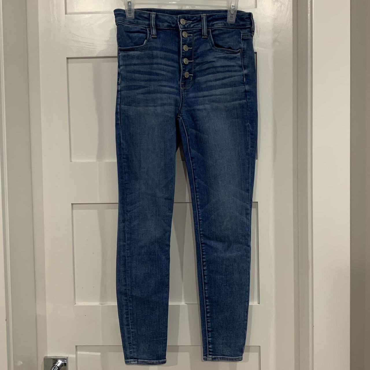 american eagle super hi rise jeggings jeans size... - Depop
