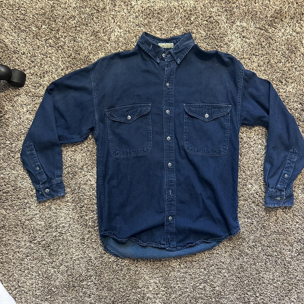 Anchor Blue Jean Button Up😘 Size SMALL🙈 COTTON👅 buy... - Depop