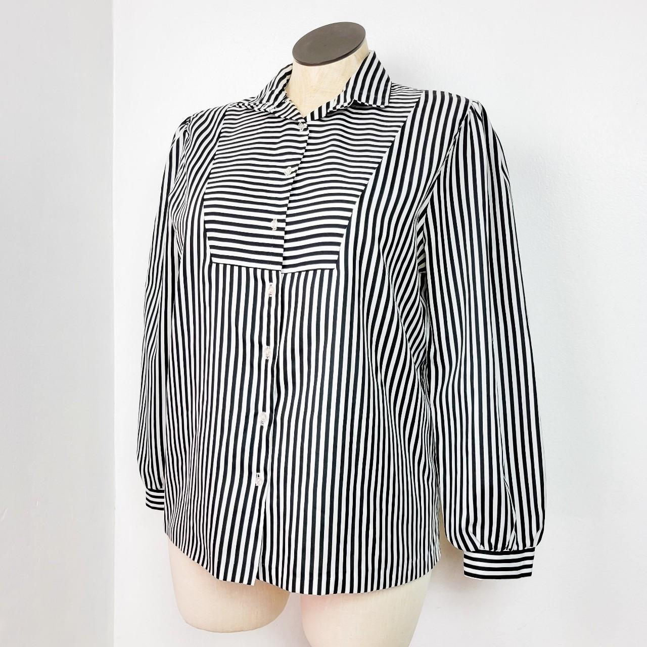 Vintage black & white striped blouse 🖤 Vintage... - Depop