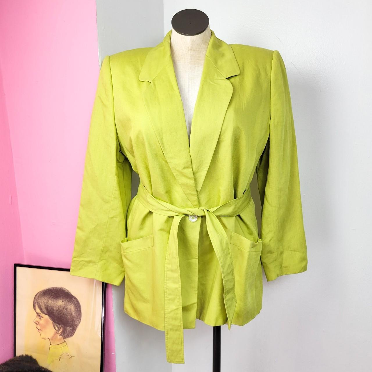 Lime green linen outlet jacket