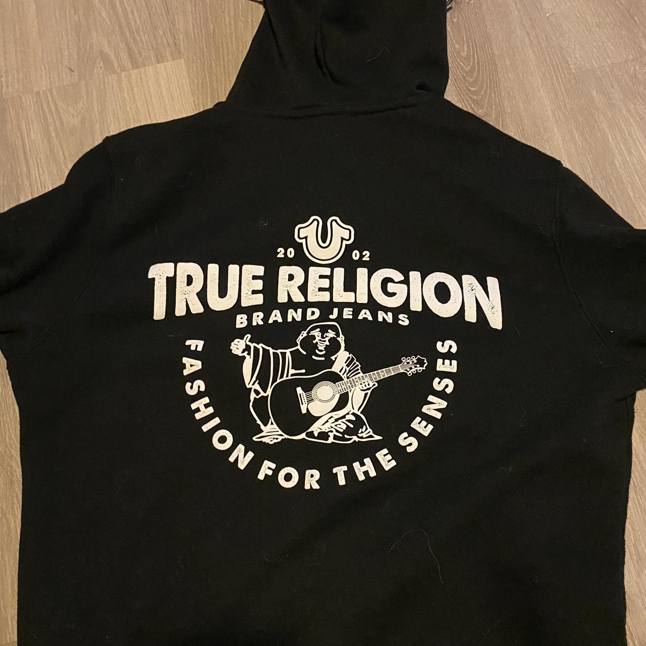 True Religion Women's Black and White Hoodie